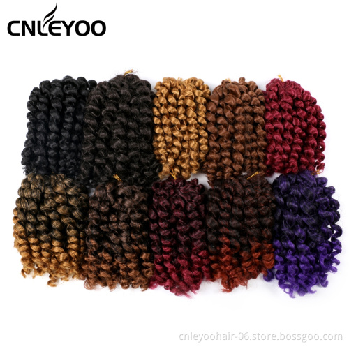 Mixed Brown Wand Curl Crochet Hair 8 Inch 22 Roots Jamaica Bounce Crochet Braids For Women